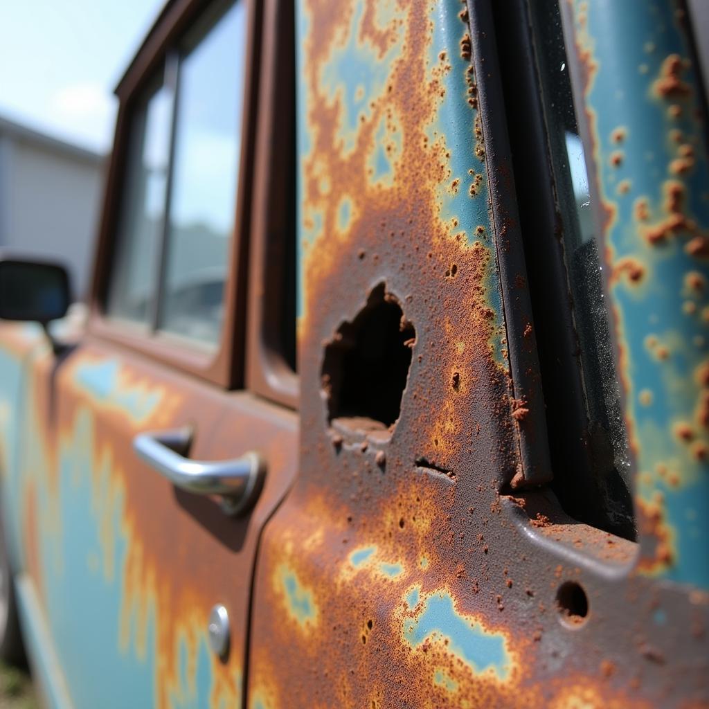 Assessing Car Rust Hole Window Damage