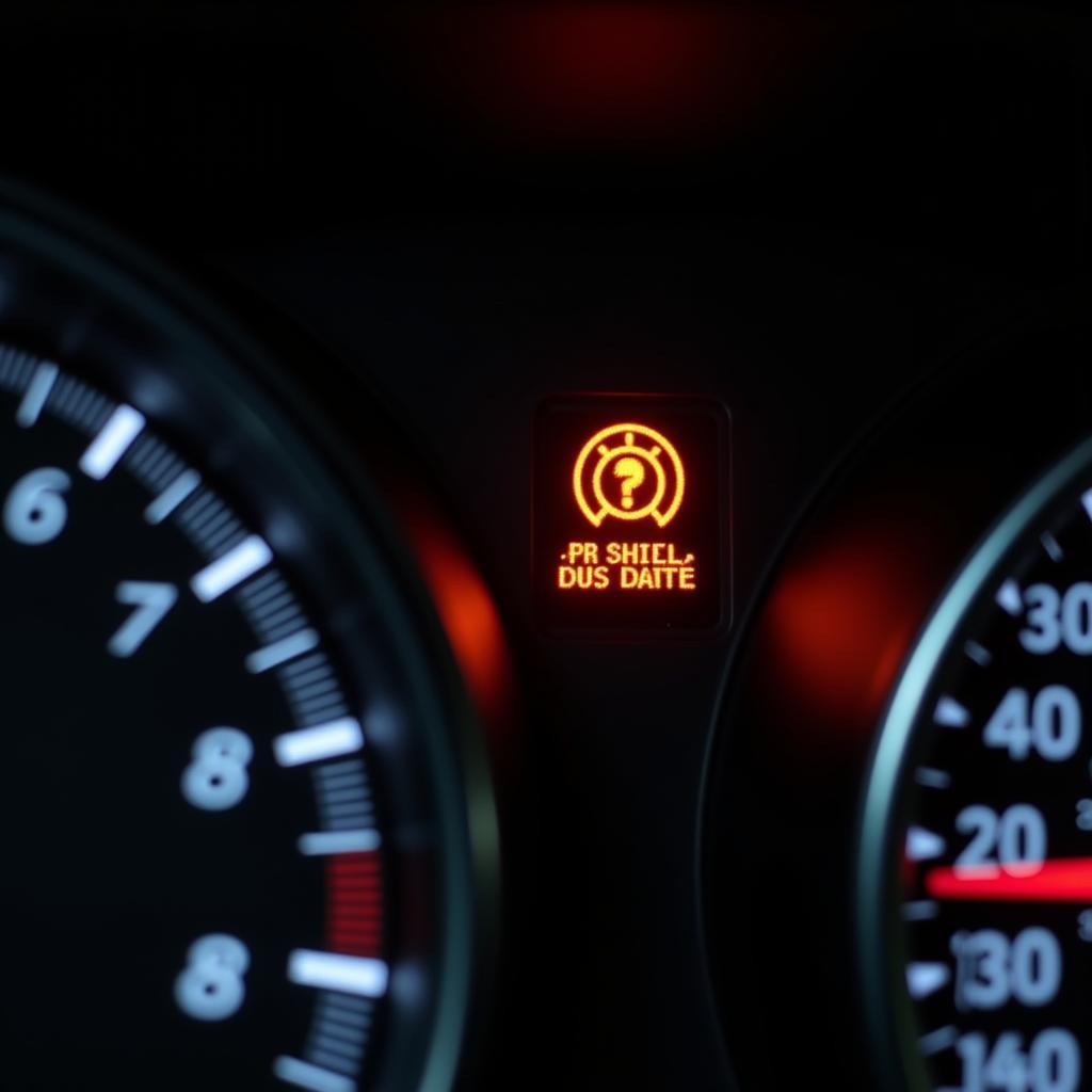 Car Shield Malfunction Warning Light on Dashboard