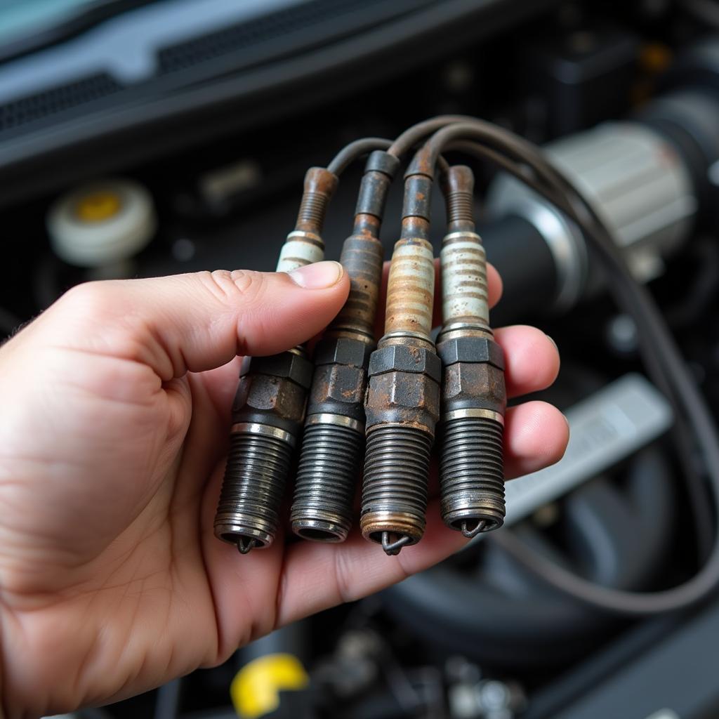 Car shuddering at idle due to faulty spark plugs