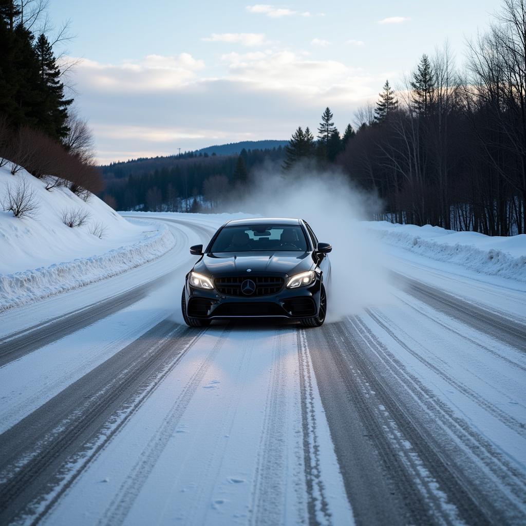 Car Skidding on a Banked Road