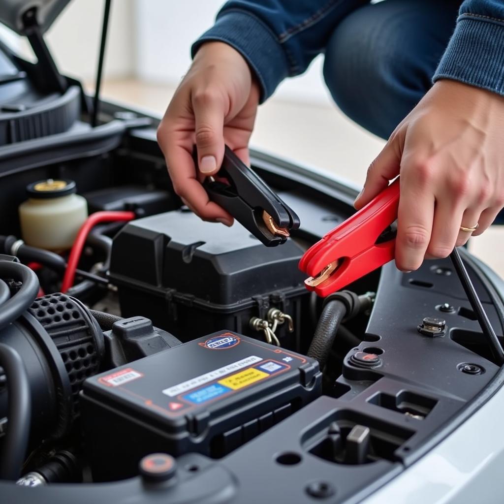 Jump Starting a Car with Clicking Starter Noise