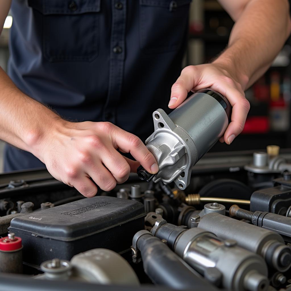 Inspecting the starter motor for automatic starting problems