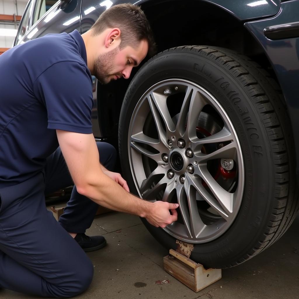 Car Transmission Being Inspected