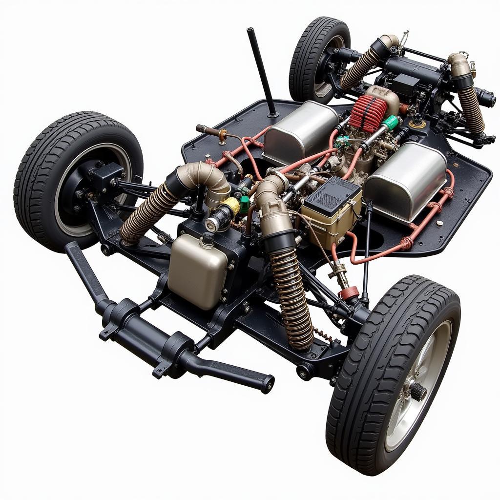 Car Under Chassis Components: Exhaust, Brakes, Fuel Lines, Suspension, Steering