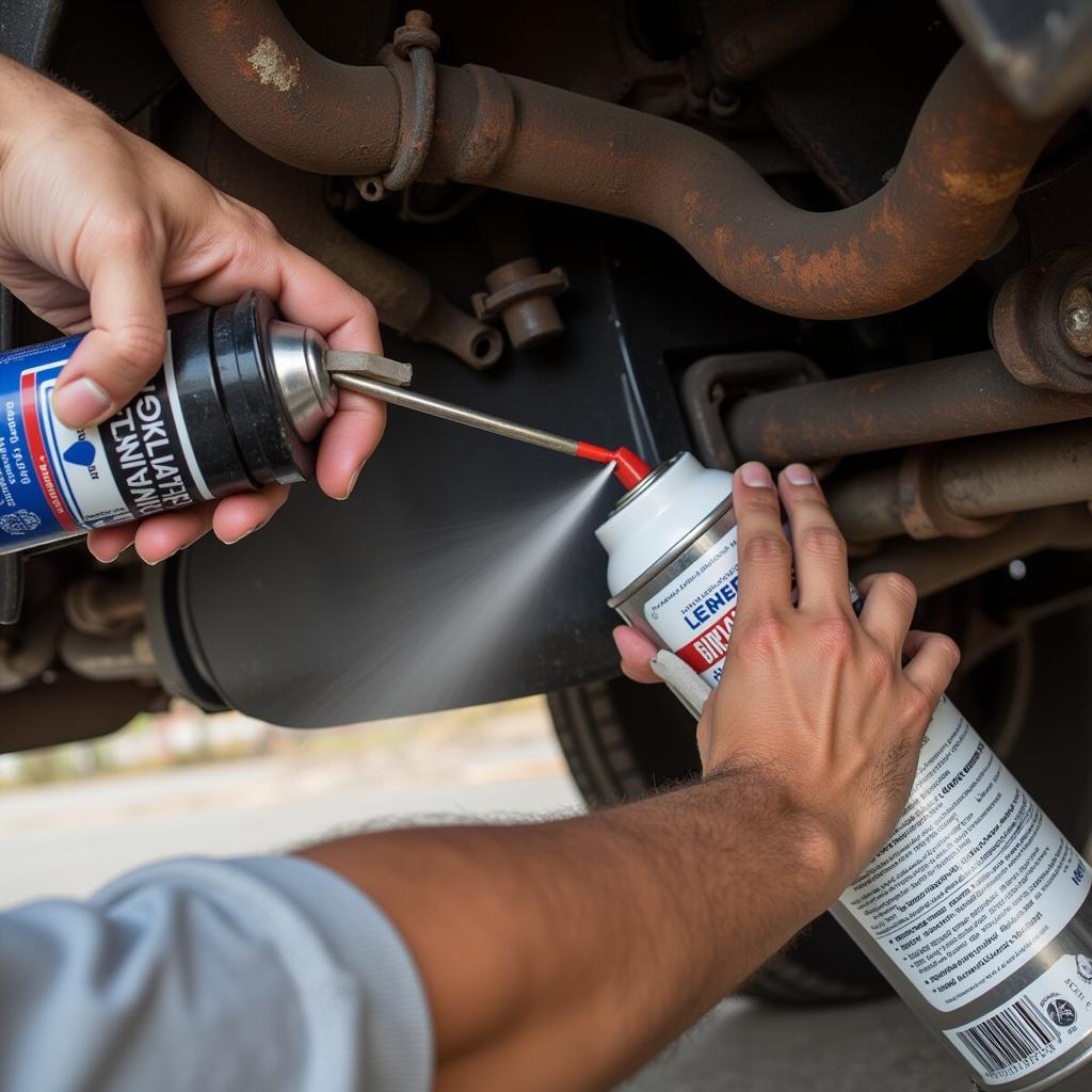 Car Undercarriage Rust Prevention: Applying Rust Inhibitor Spray