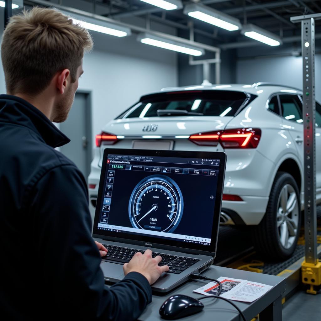 Car Undergoing Acceleration Test