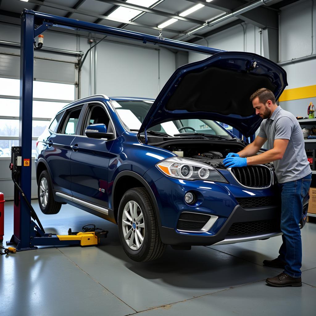 Car Undergoing First Maintenance Service