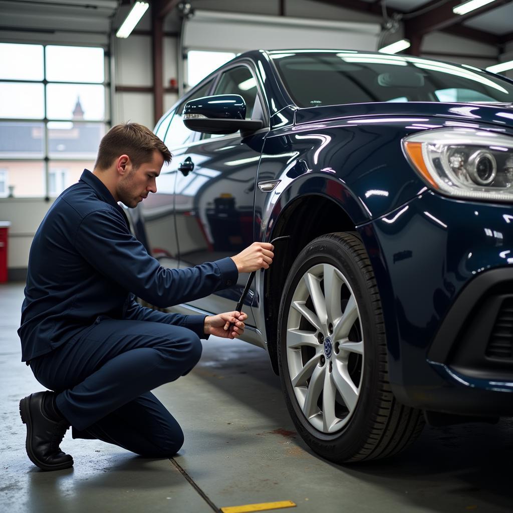 Car Undergoing Scheduled Maintenance