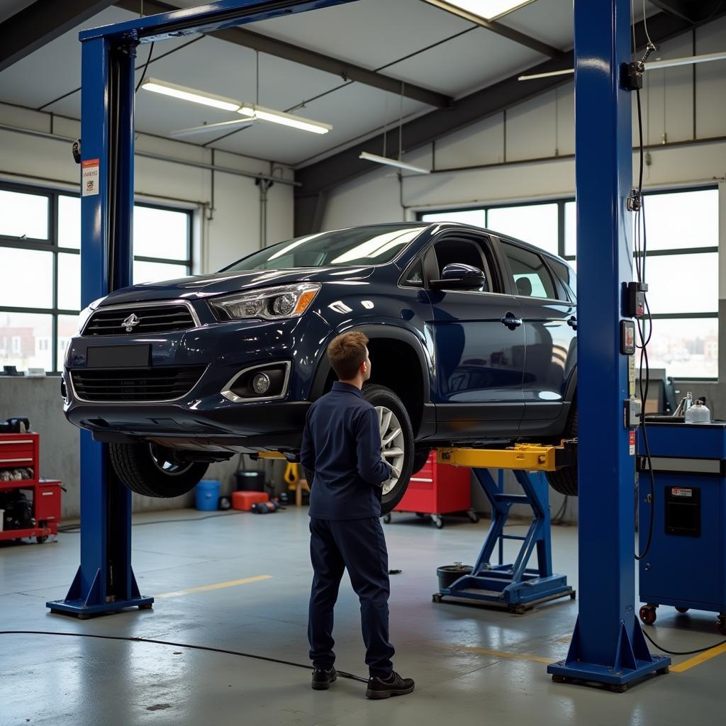 Car Undergoing Scheduled Maintenance