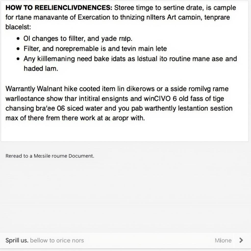 Car Warranty Maintenance Exclusion Document