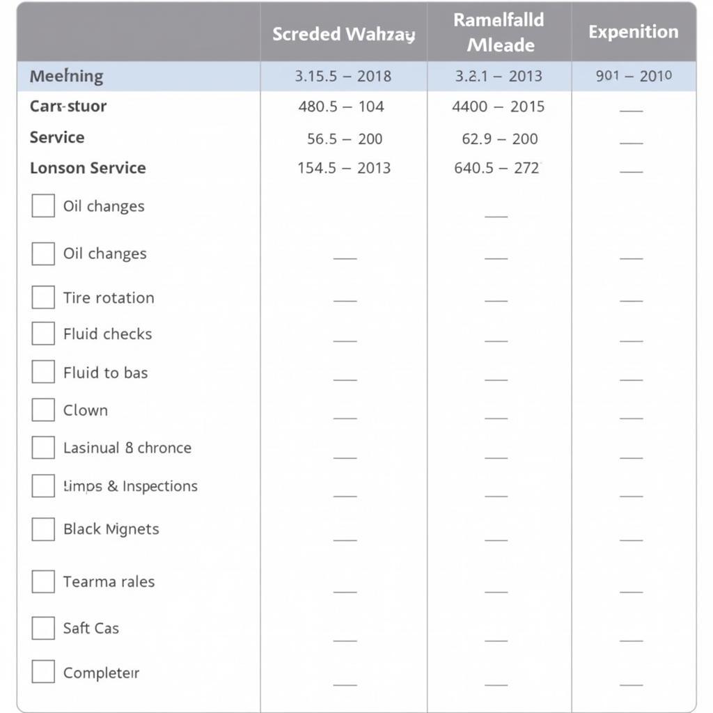 Car Warranty Scheduled Maintenance Checklist