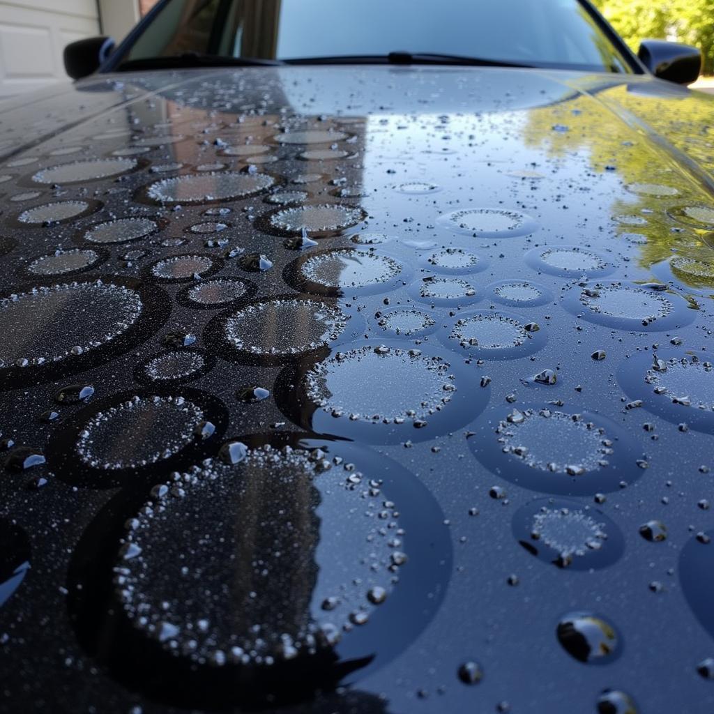 Car wash water spots on a black car