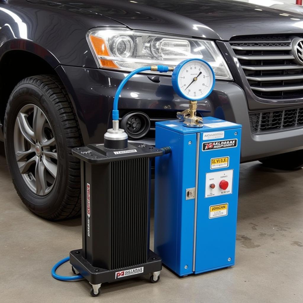 Performing a pressure test on the car's cooling system