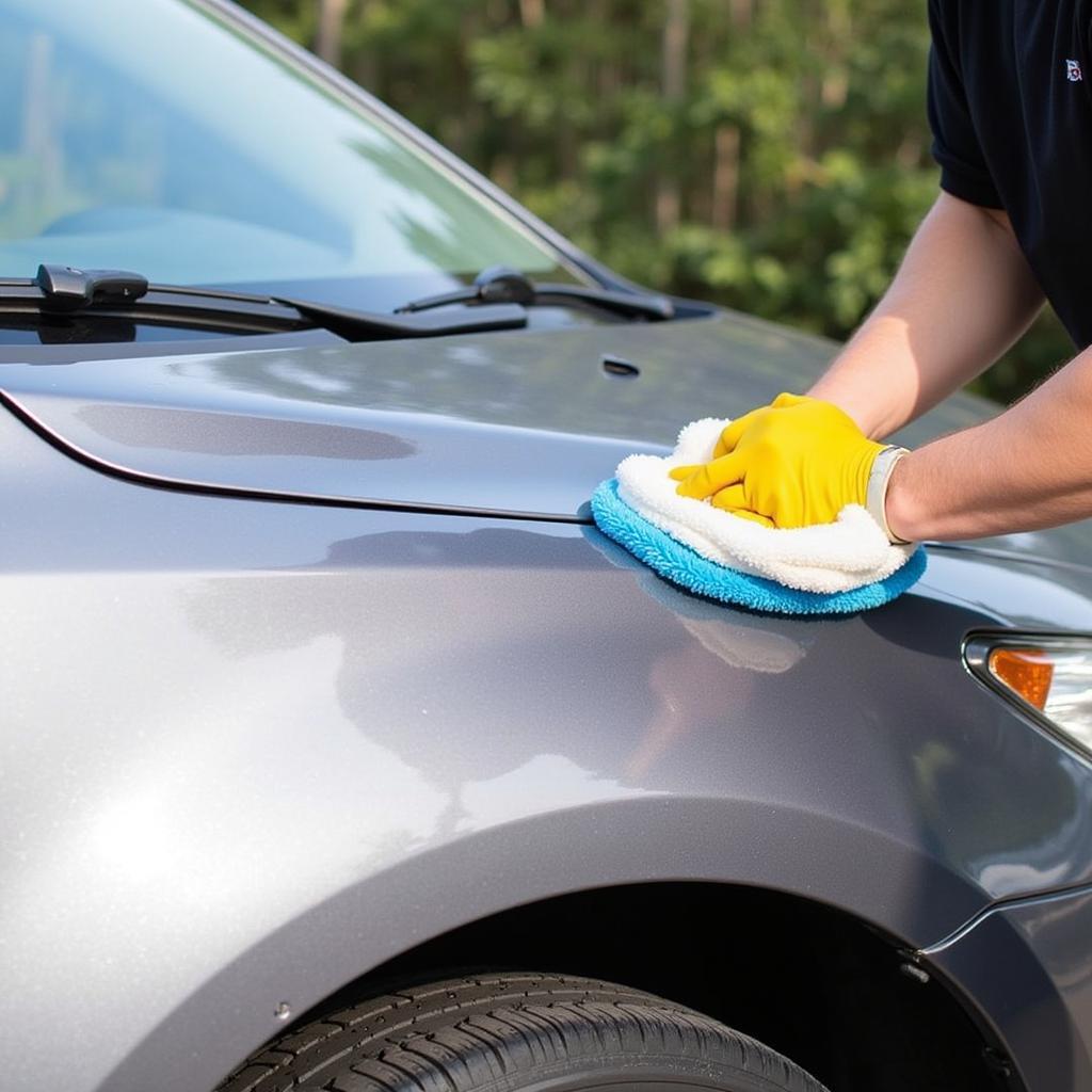 Waxing a Car for Scratch Prevention