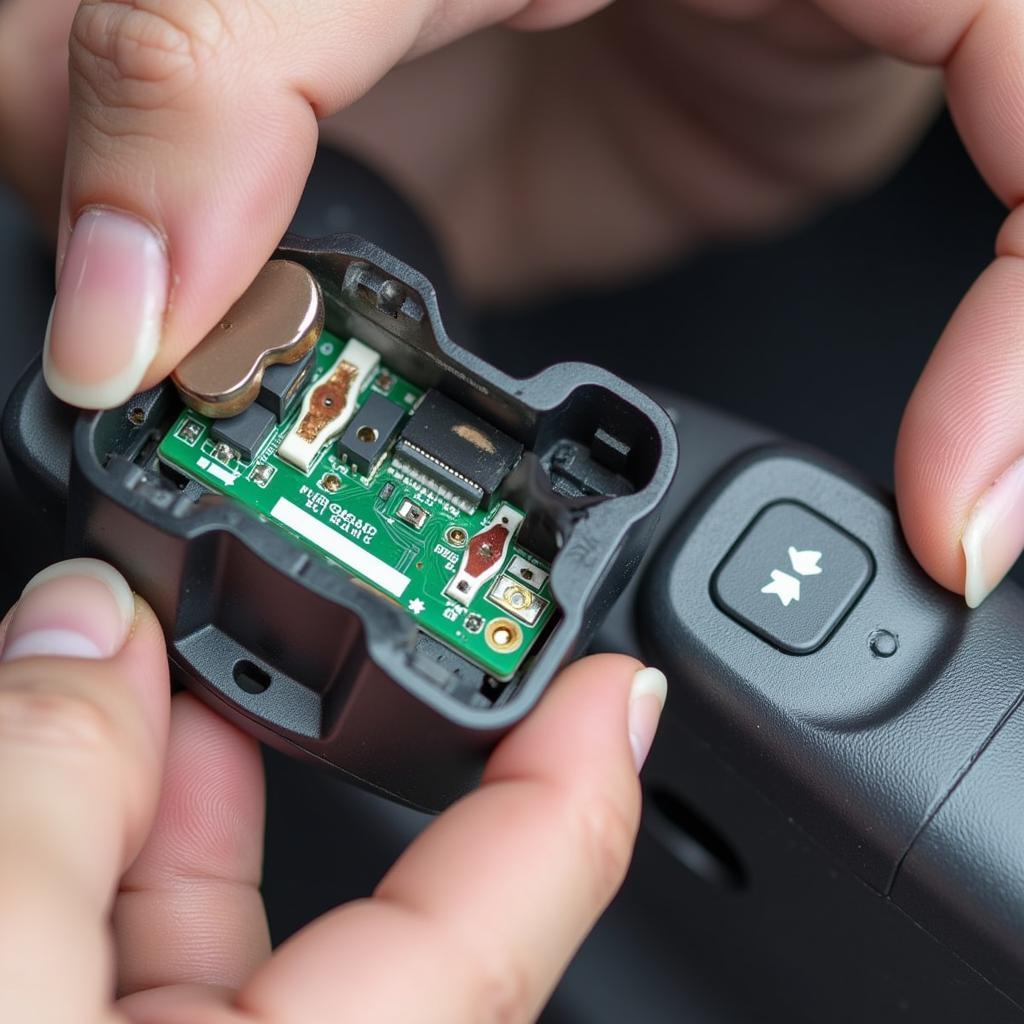 Inspecting a Car Window Button for Damage