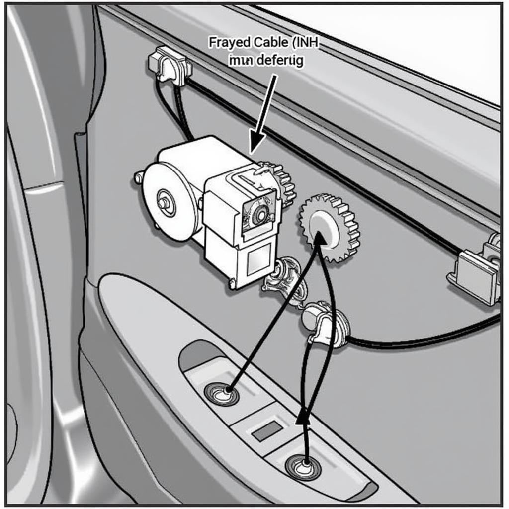 Car Window Regulator Mechanism Inside Door Panel