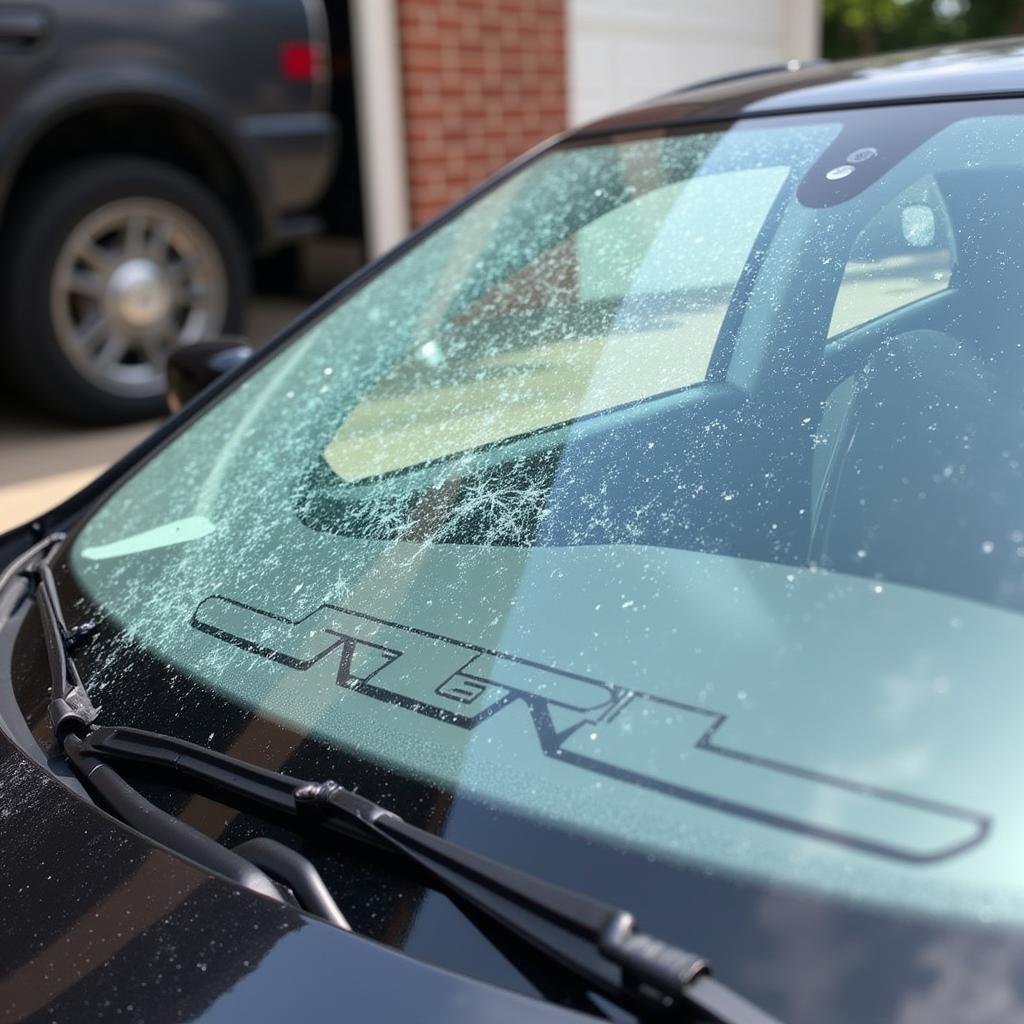 Applying Protective Film to Car Windshield