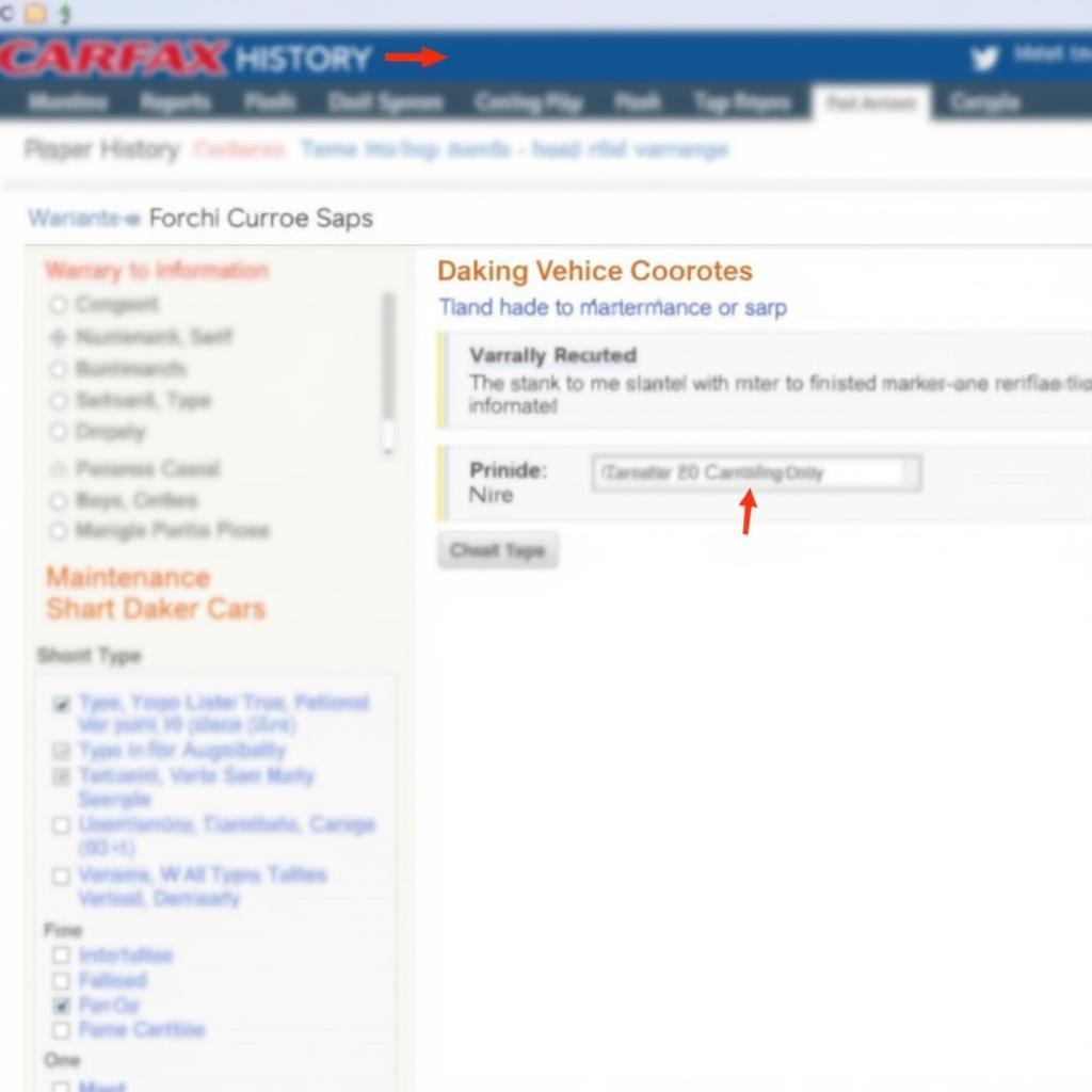 Carfax Report Showing Warranty and Maintenance Information