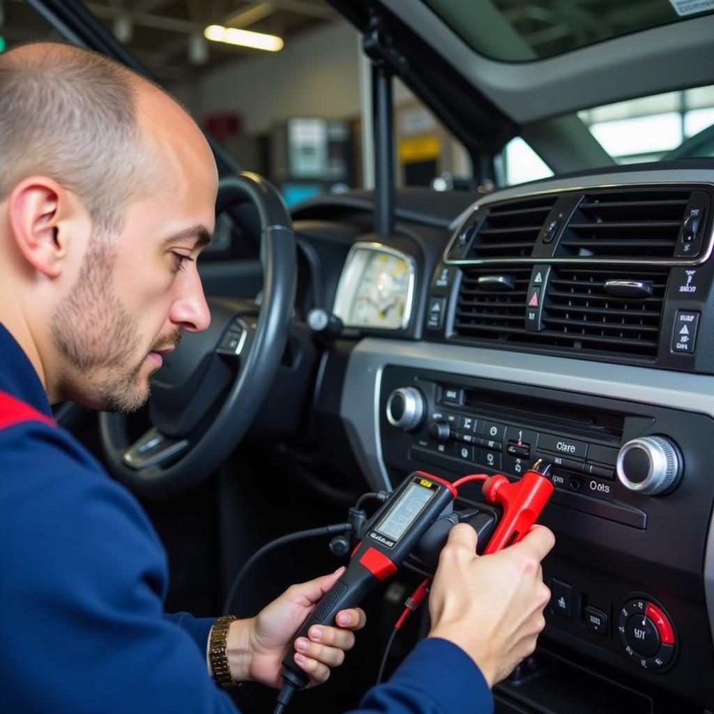 Certified AC Technician Repairing Car AC