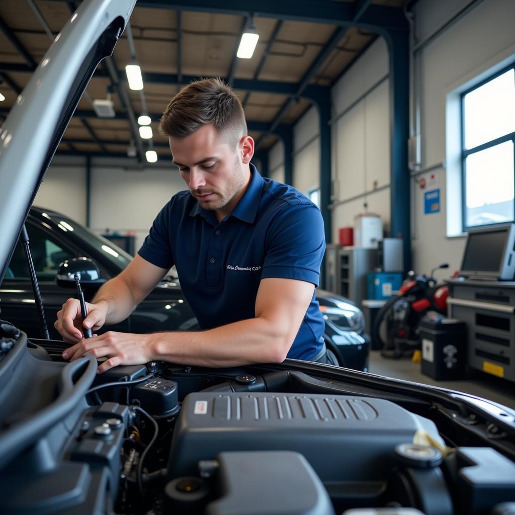 Certified Auto Technician Working