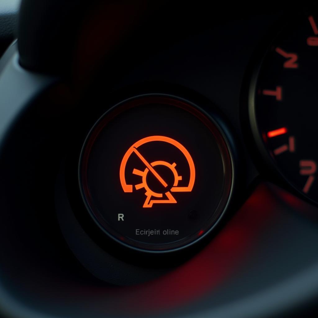 Check engine light illuminated on a car dashboard