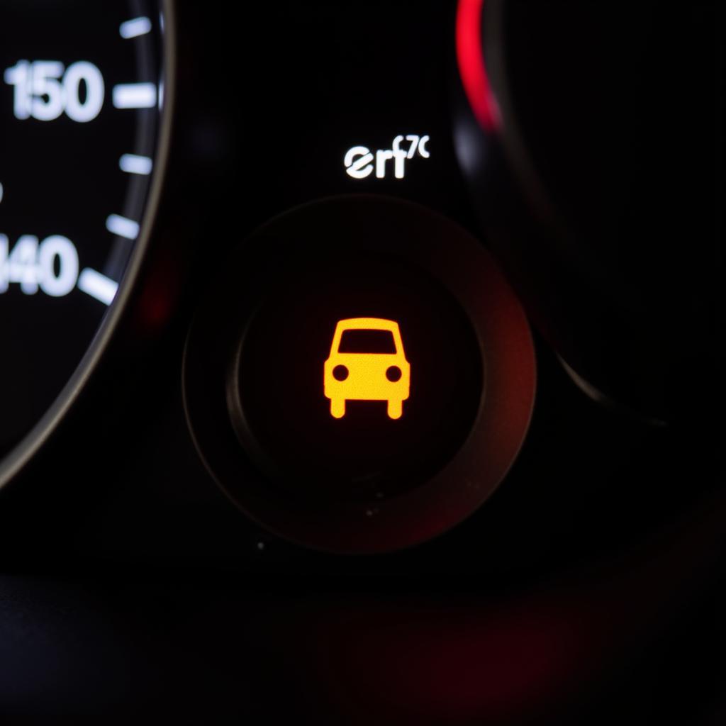 Check engine light illuminated on car dashboard