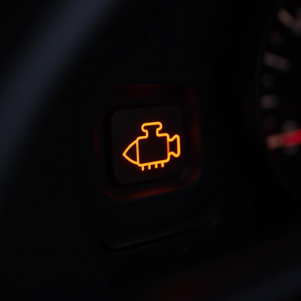 Check Engine Light Illuminated on Car Dashboard