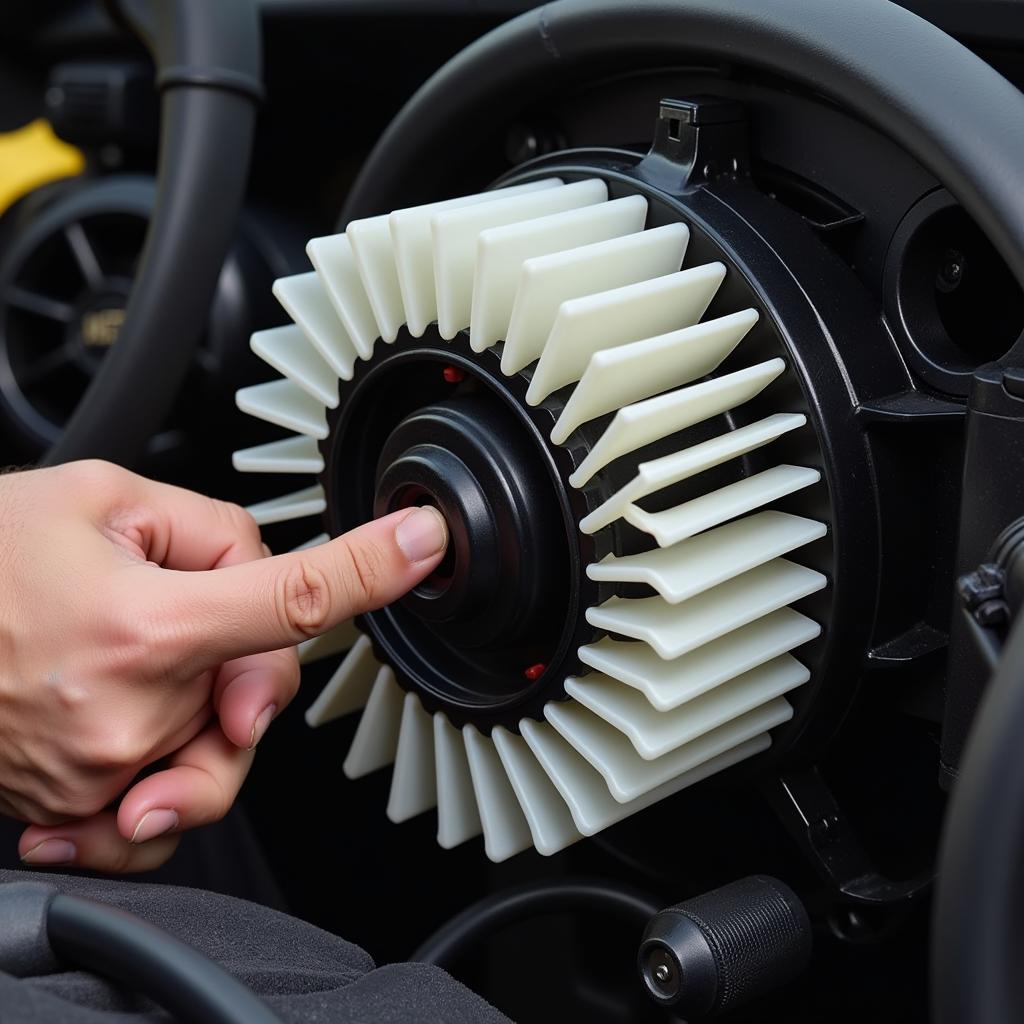 Checking the blower motor in a car's AC system