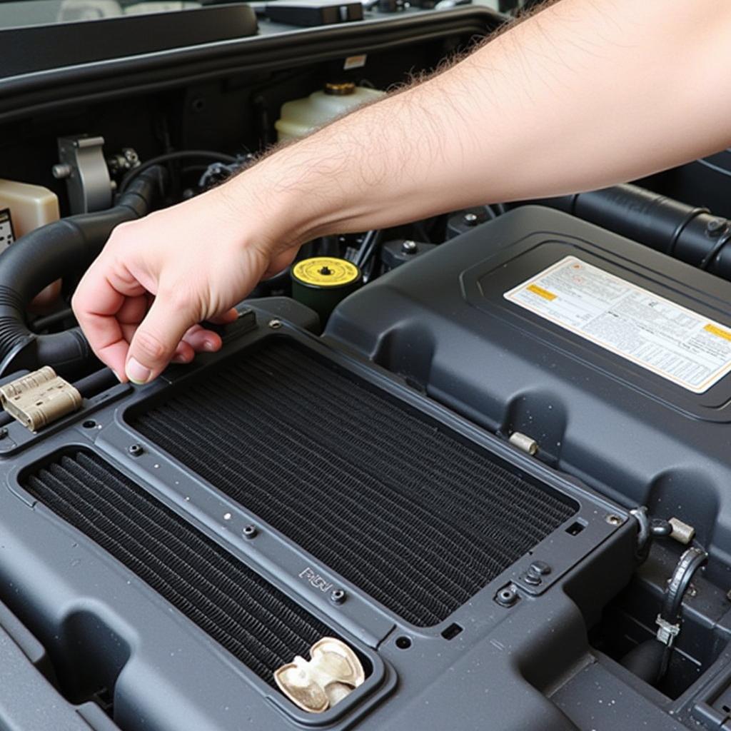 Checking the Car AC Condenser for Blockages