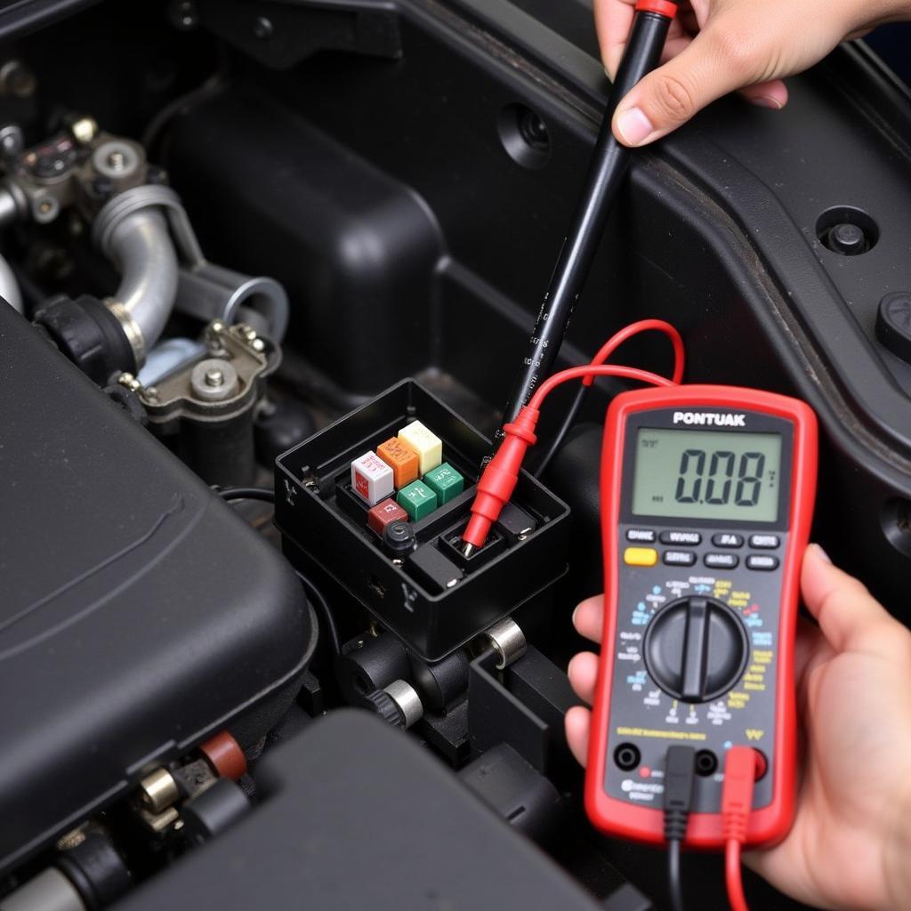 Mechanic Checking Car AC Fuse