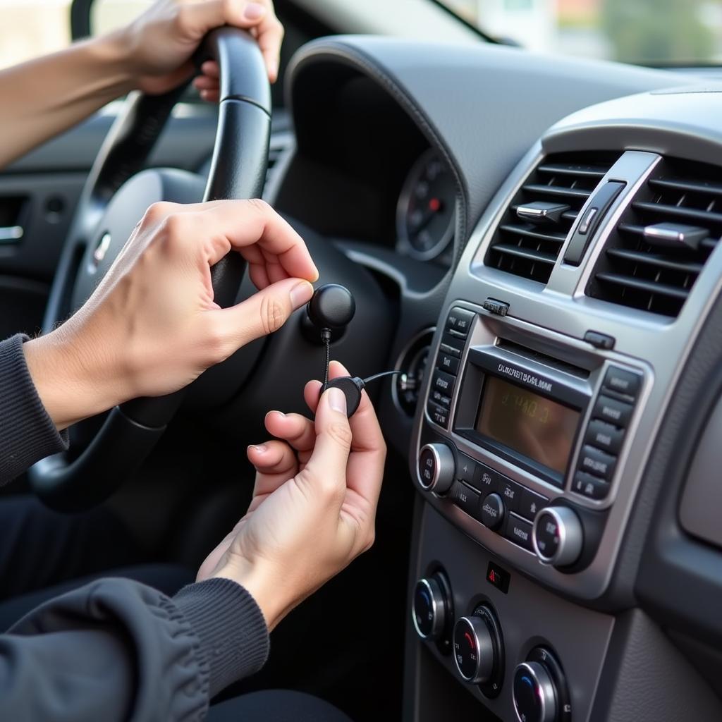 Checking Car Antenna Cable for Damage