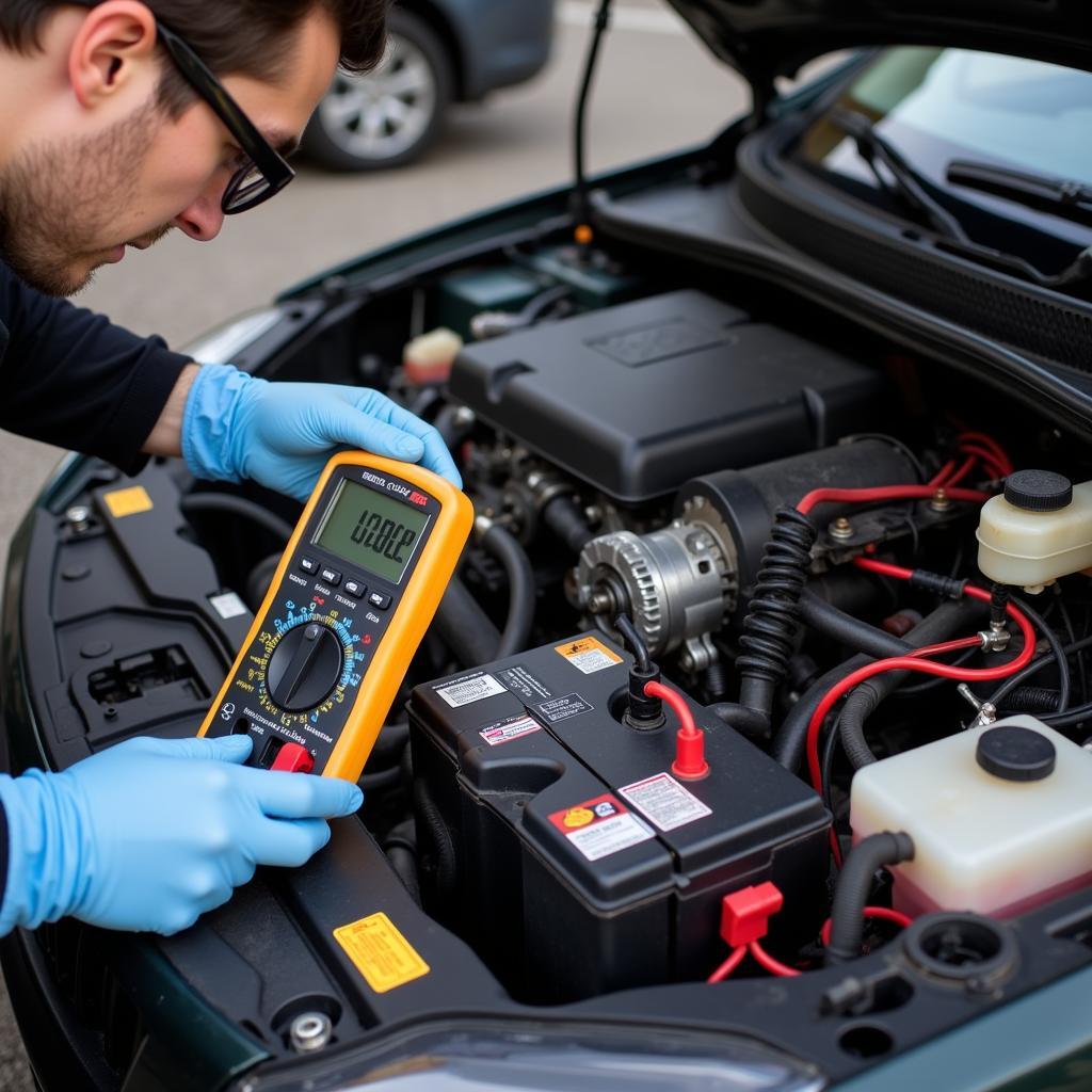 Checking Car Engine Compartment