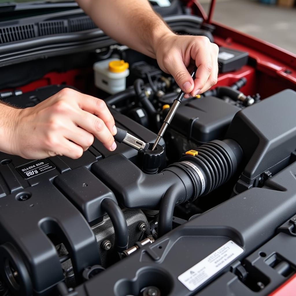 Checking Car Engine Oil Level