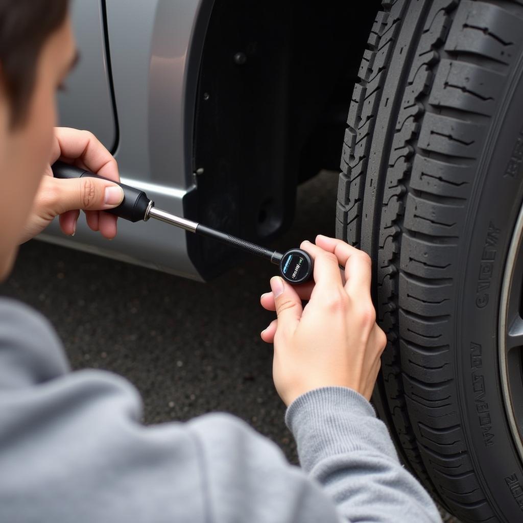 Checking Car Fluids and Tire Pressure