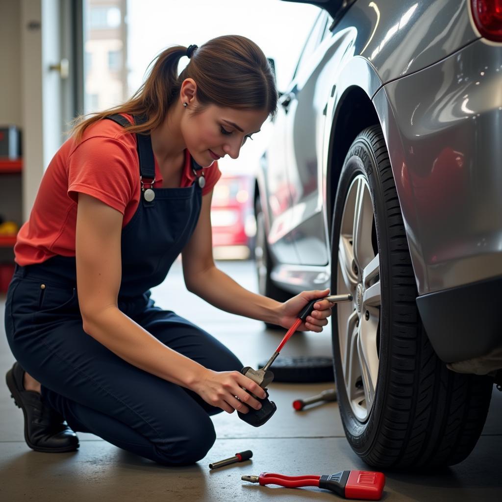 Checking Car Fluids and Tire Pressure