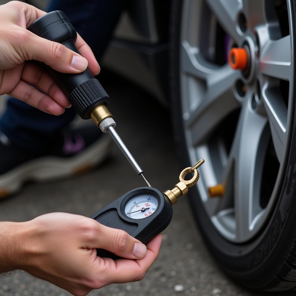 Checking Car Fluids and Tyre Pressure