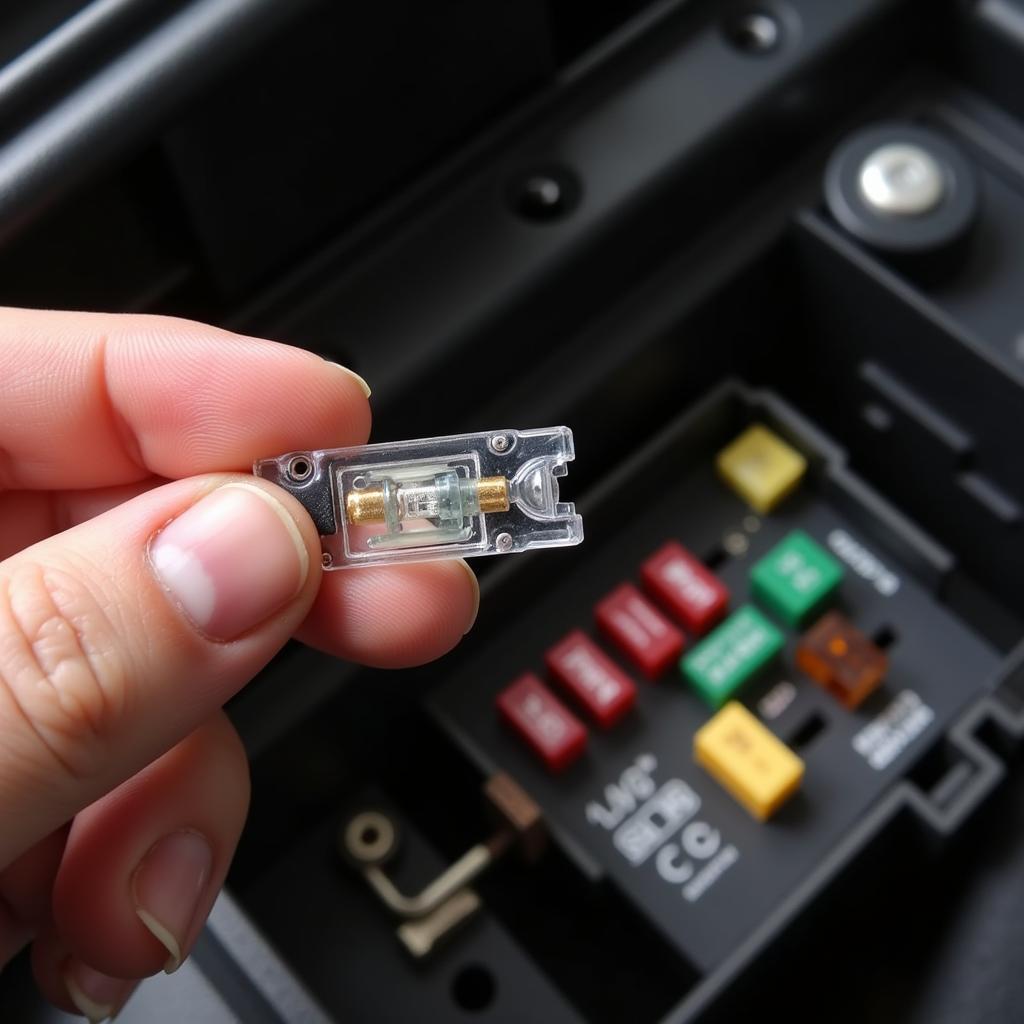 Checking a car fuse for breaks