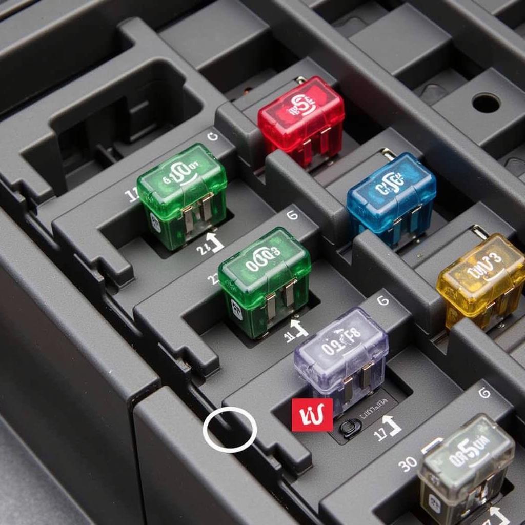 Inspecting a Car Fuse Box for Blown Fuses