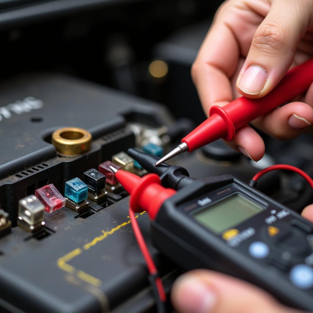 Checking Car Fuses with Multimeter