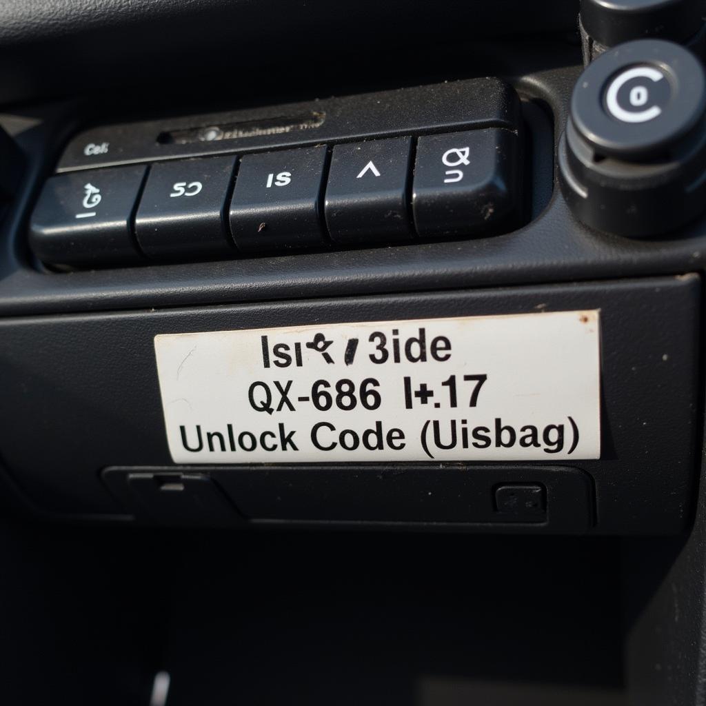 Checking Car Radio Code on Sticker