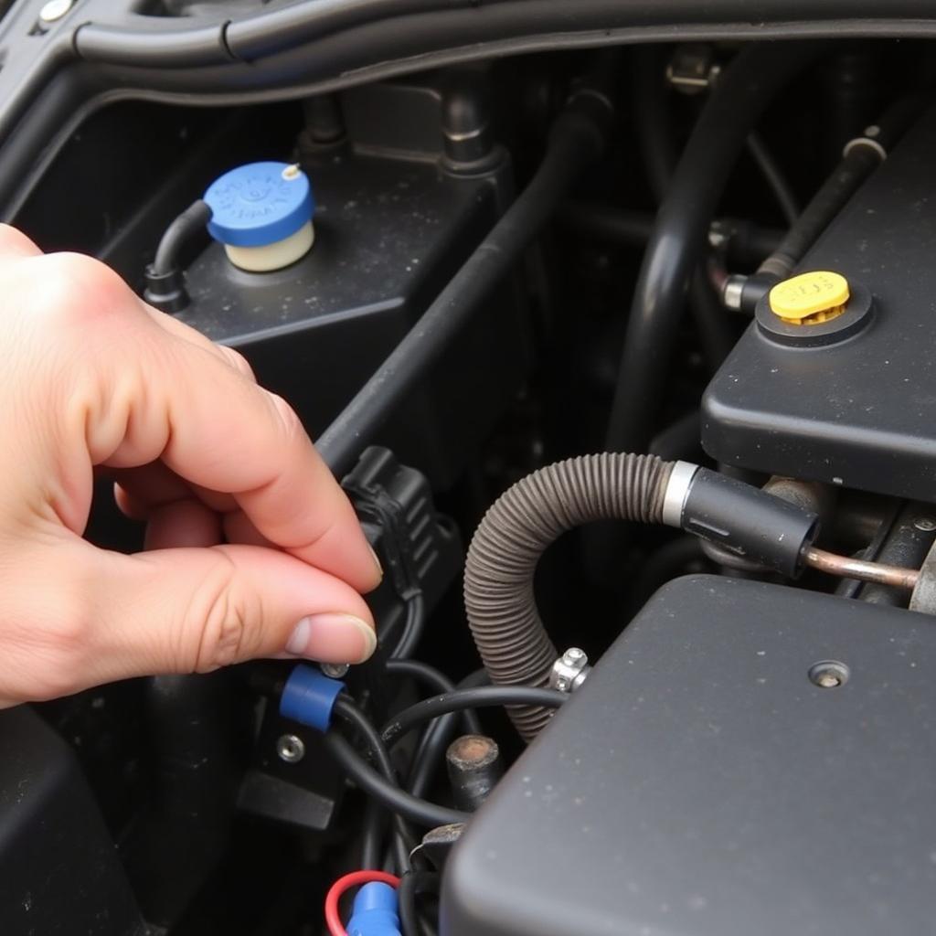 Inspecting car wiring and connections for damage