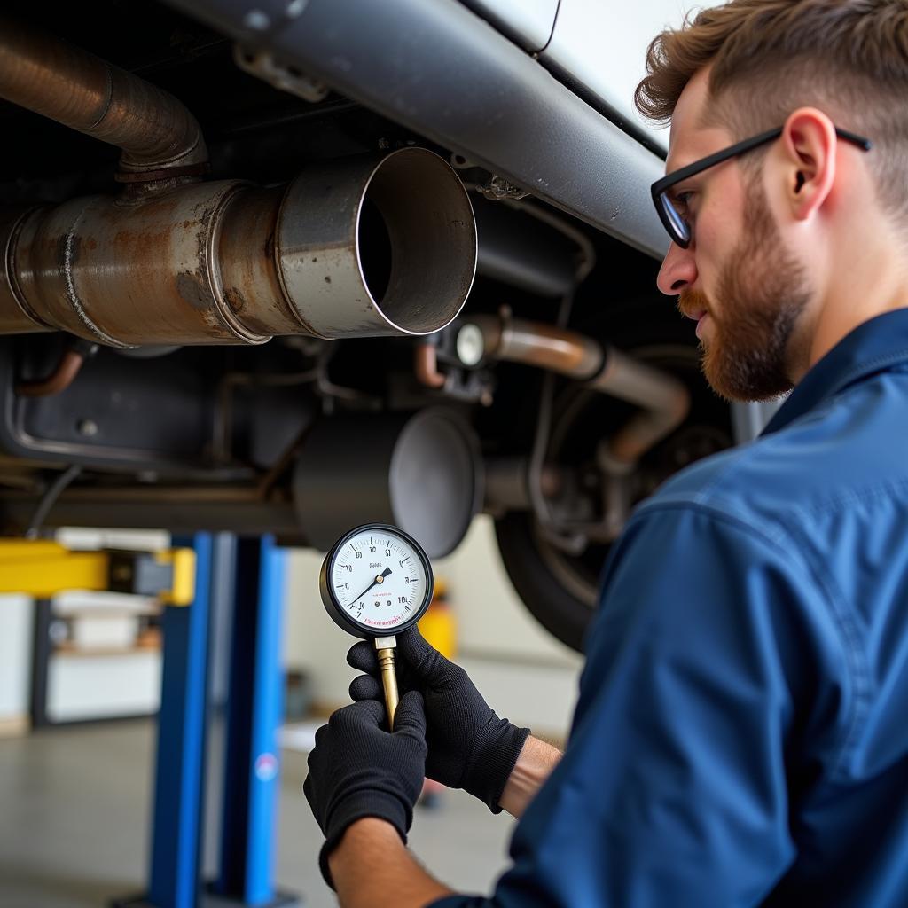 Checking the Exhaust System of a Diesel Pickup