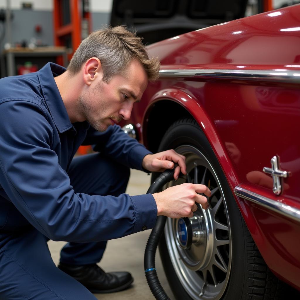 Checking Fuel Lines on a Classic Car