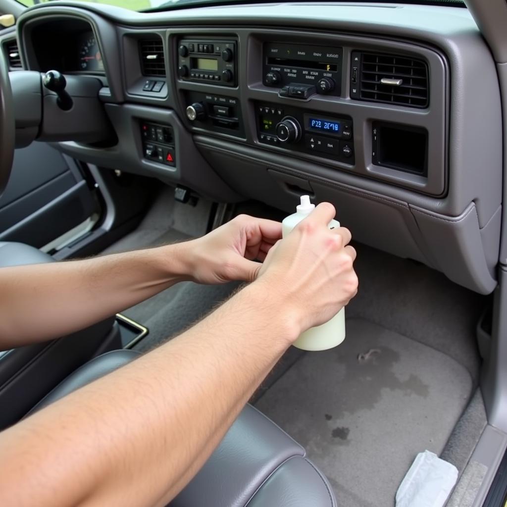 Checking the Power Steering Fluid in a 1997 Lincoln Town Car