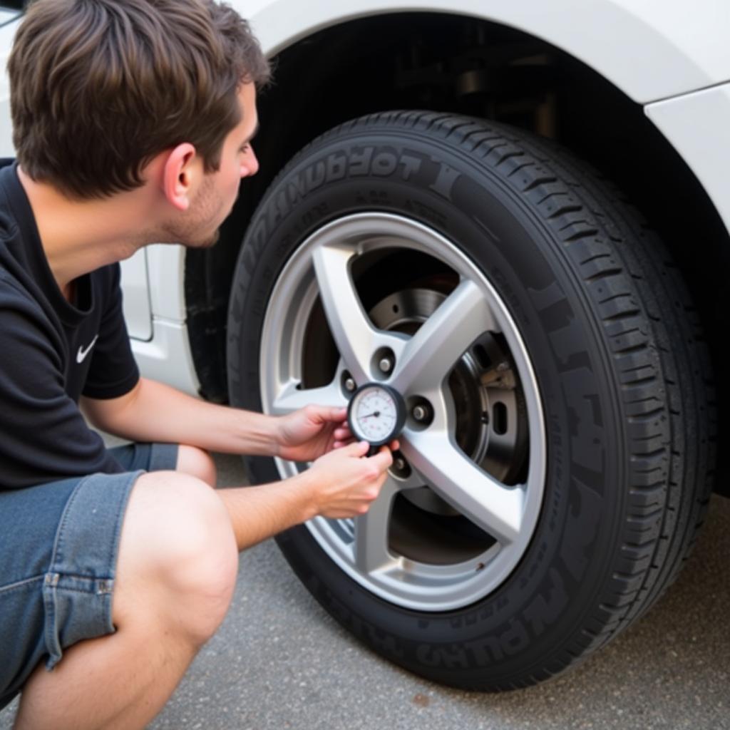 Checking Tire Pressure for Car Maintenance