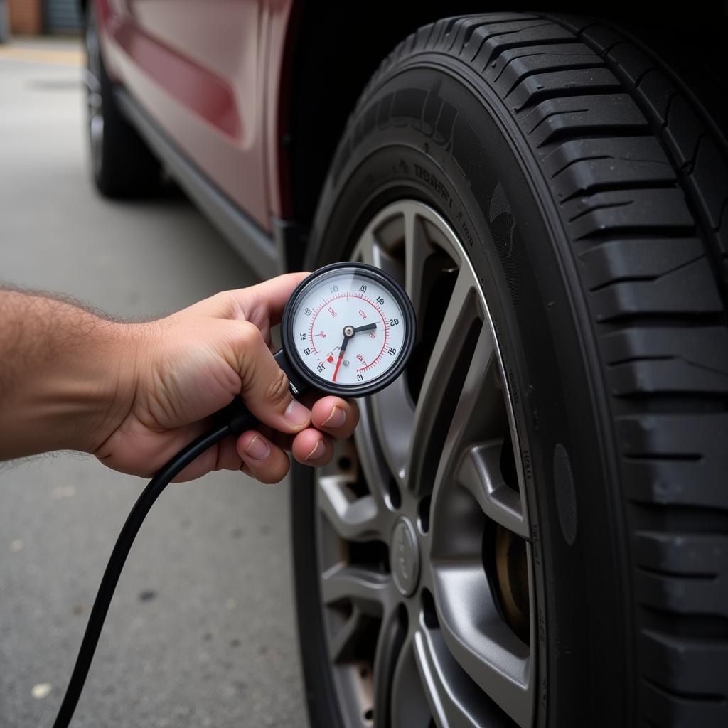 Image of Checking Tire Pressure