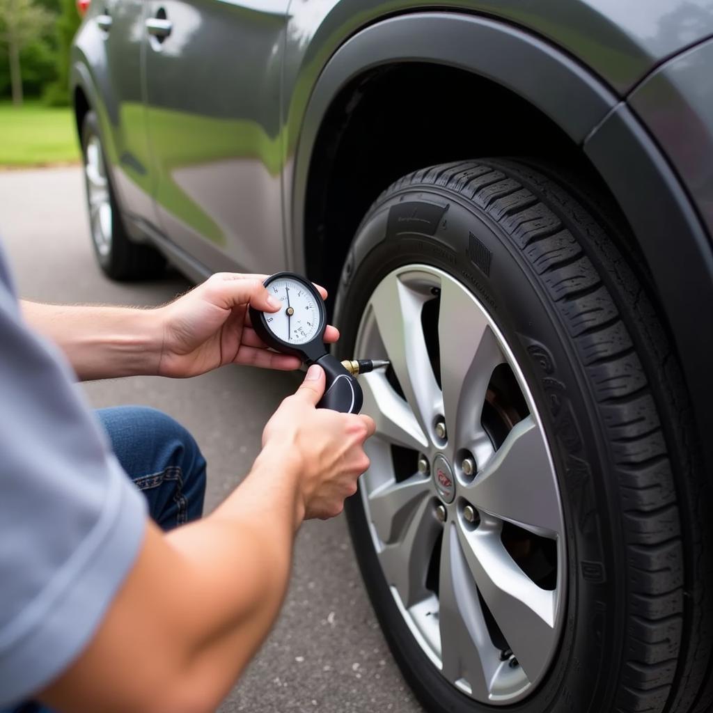 Checking Tire Pressure for Car Maintenance