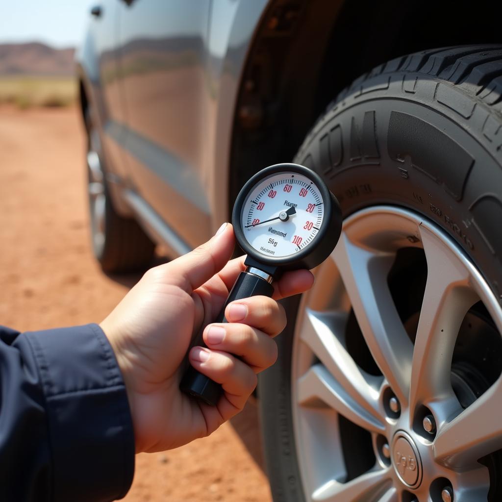 Checking Tire Pressure in a Dry Climate