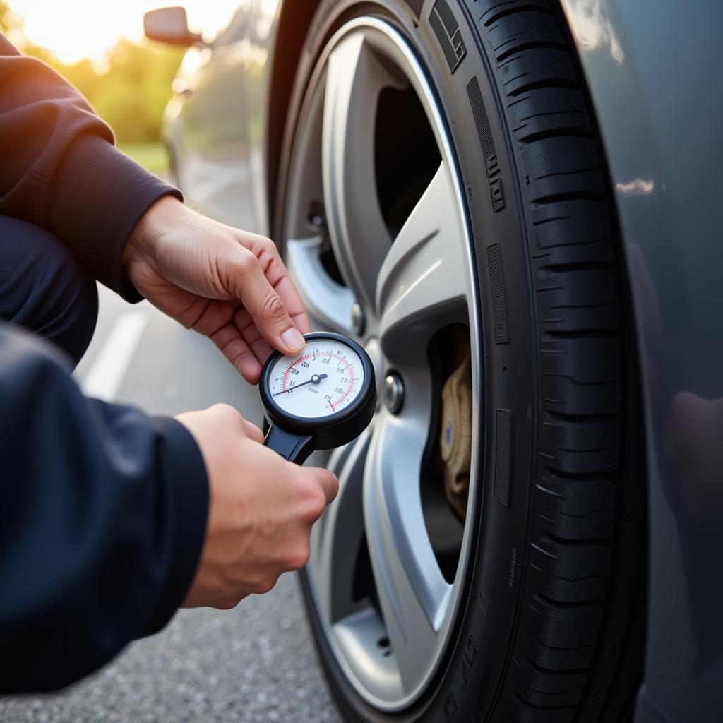 Checking Tire Pressure for Fuel Efficiency