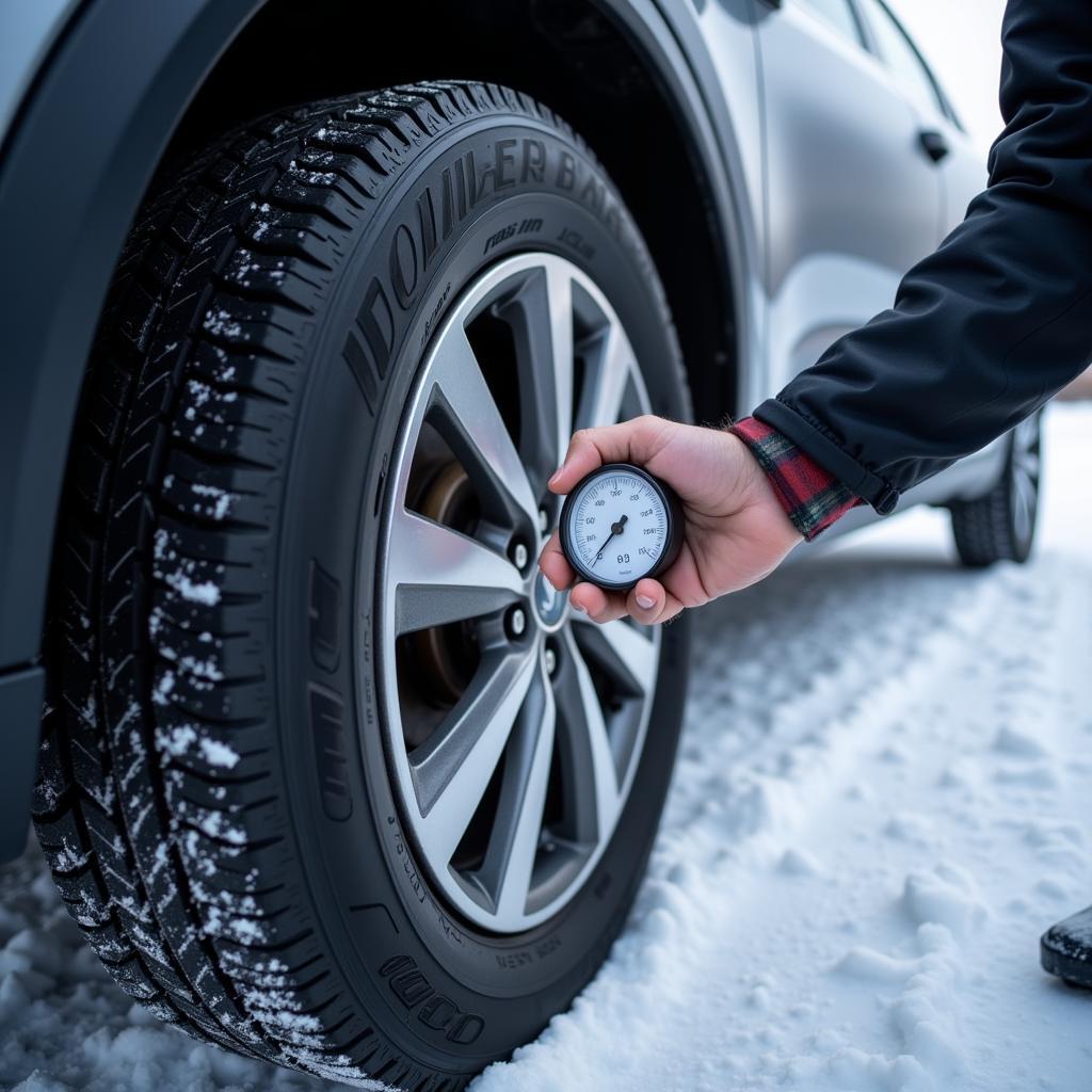 Checking Tire Pressure in Winter Conditions